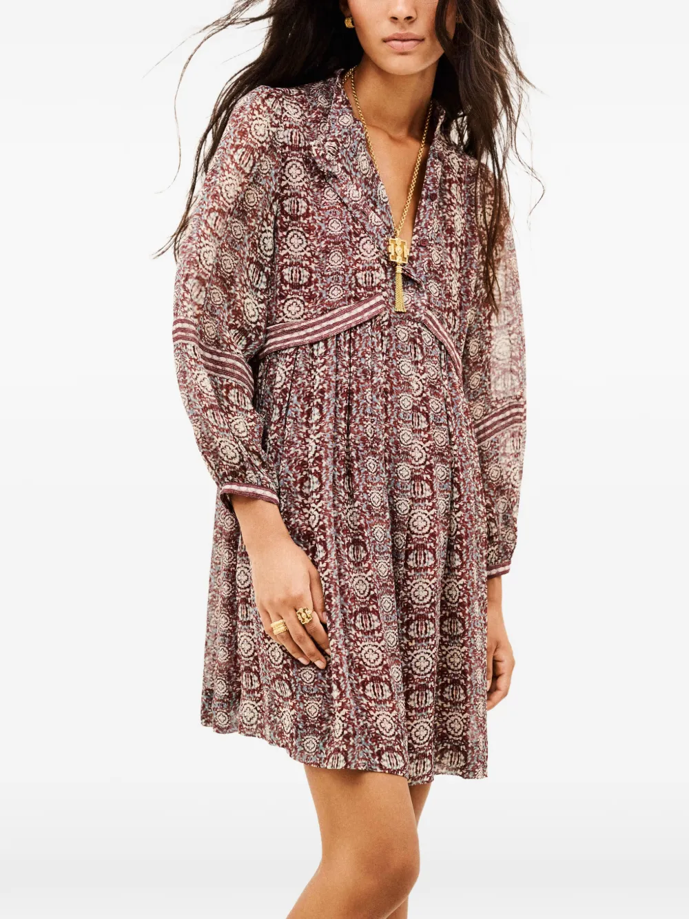 Ba&Sh Dune paisley-print shift mini dress Rood