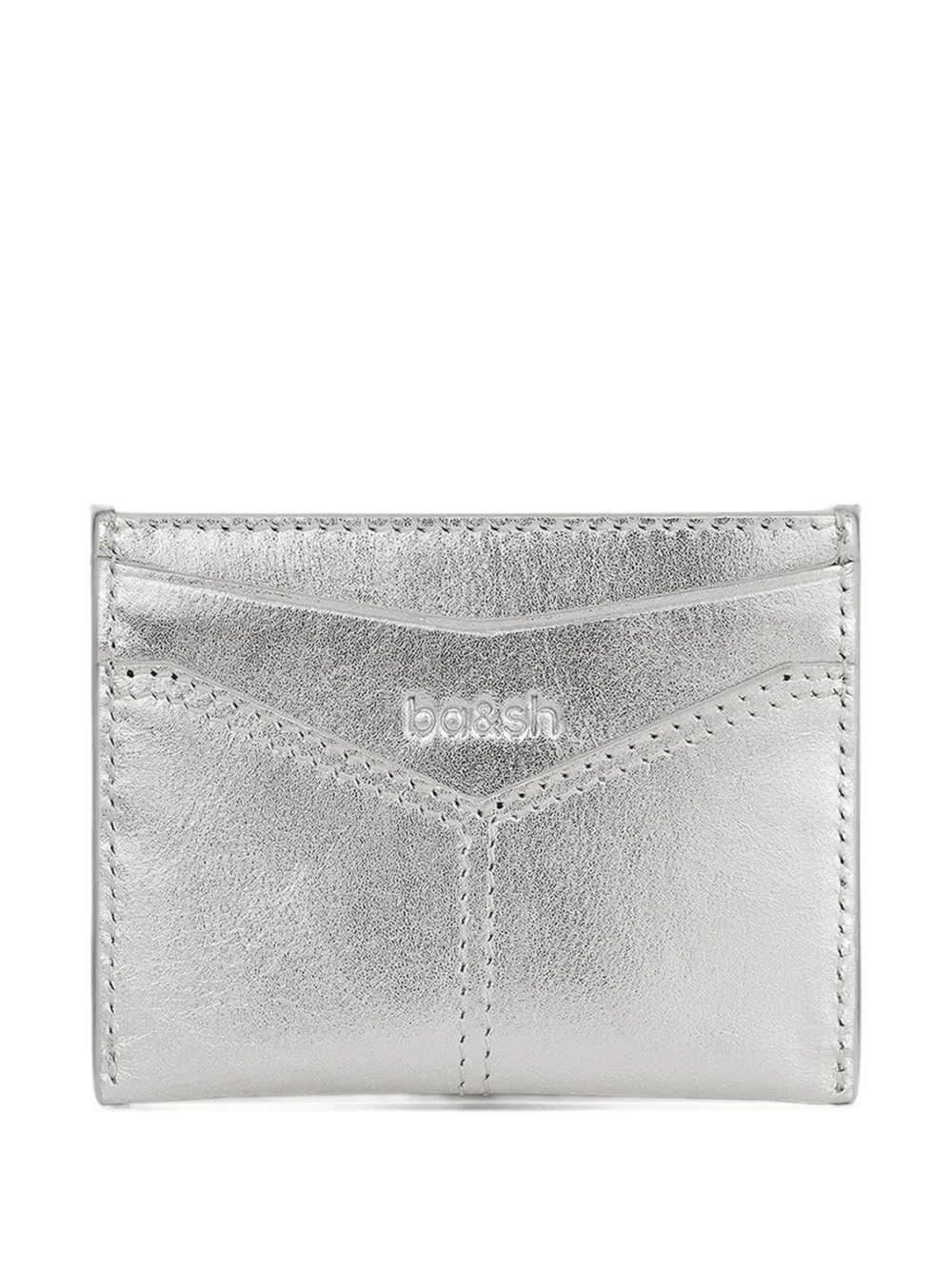 Ba&sh Metallic-effect Card Holder In Silver