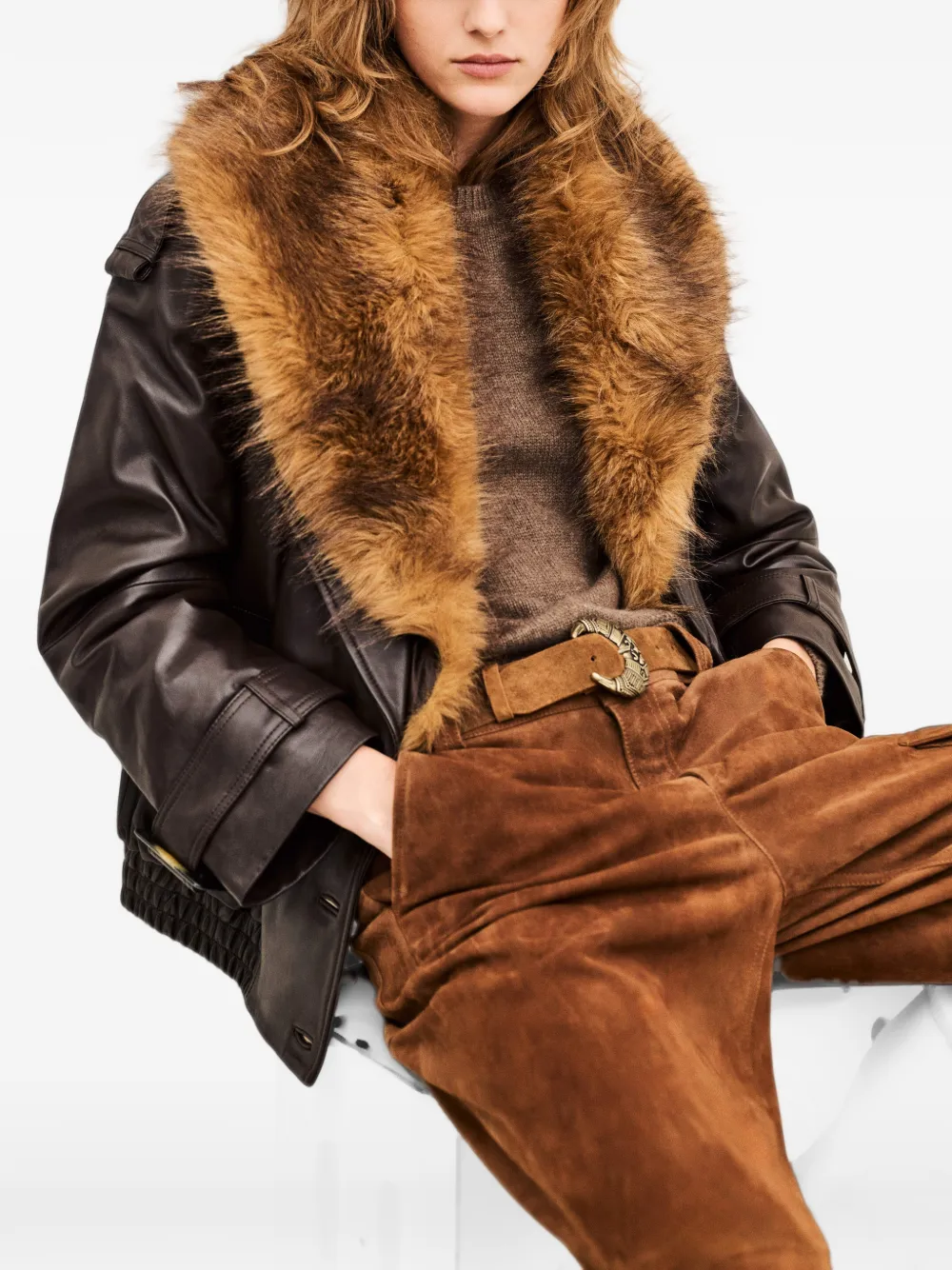 Ba&Sh Naho leather jacket Bruin