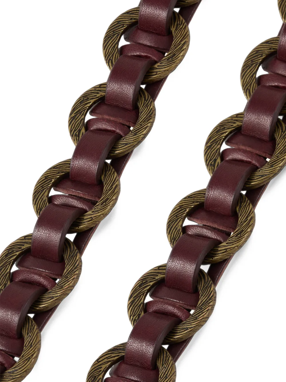 Ba&Sh Berty leren riem met schakelketting Bruin