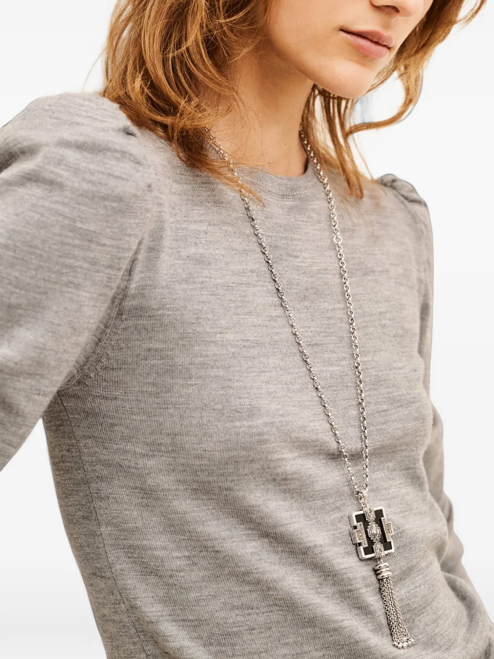 Ba&Sh Britanie puff-sleeve sweater Grijs