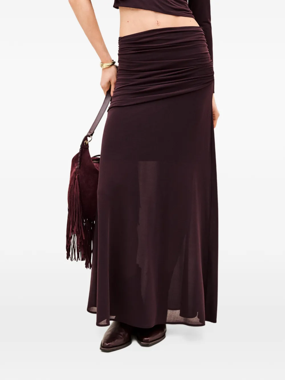 Ba&Sh Bailey ruched maxi skirt Rood