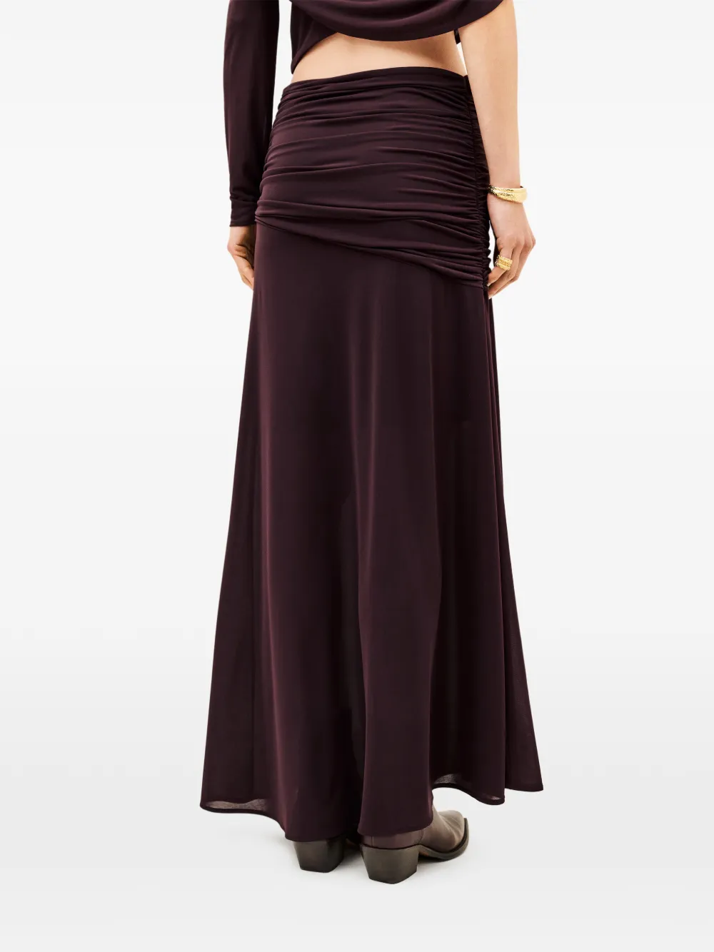 Ba&Sh Bailey ruched maxi skirt Rood