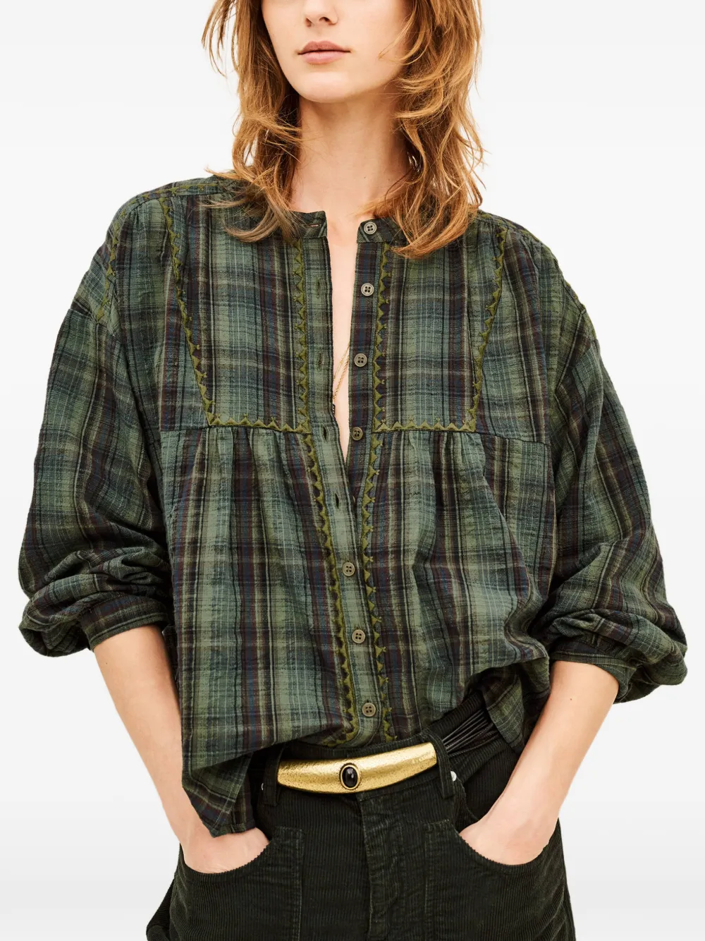 Ba&Sh Sisi check-pattern shirt Groen