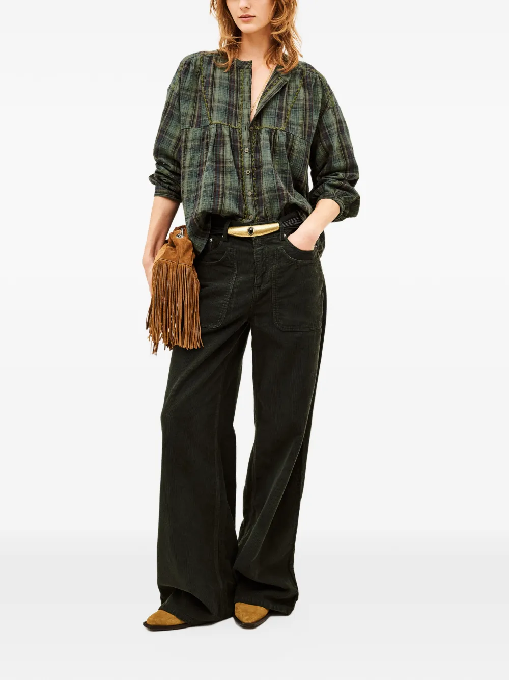 Ba&Sh Sisi check-pattern shirt Groen