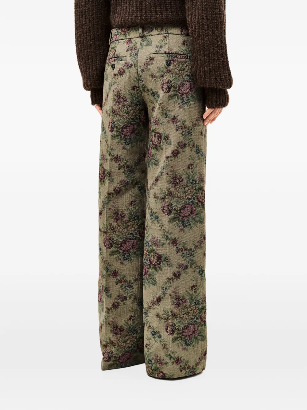 Ba&Sh Remea broek met bloemen-print en jacquard Groen