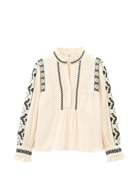 Ba&Sh Pidma embroidered ruffled blouse