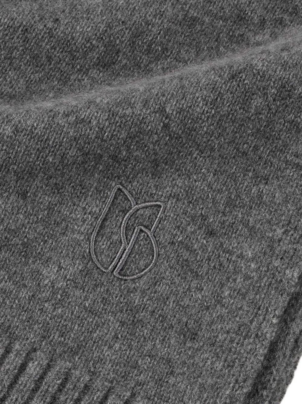 Ba&Sh Comie logo-embroidered scarf Grijs