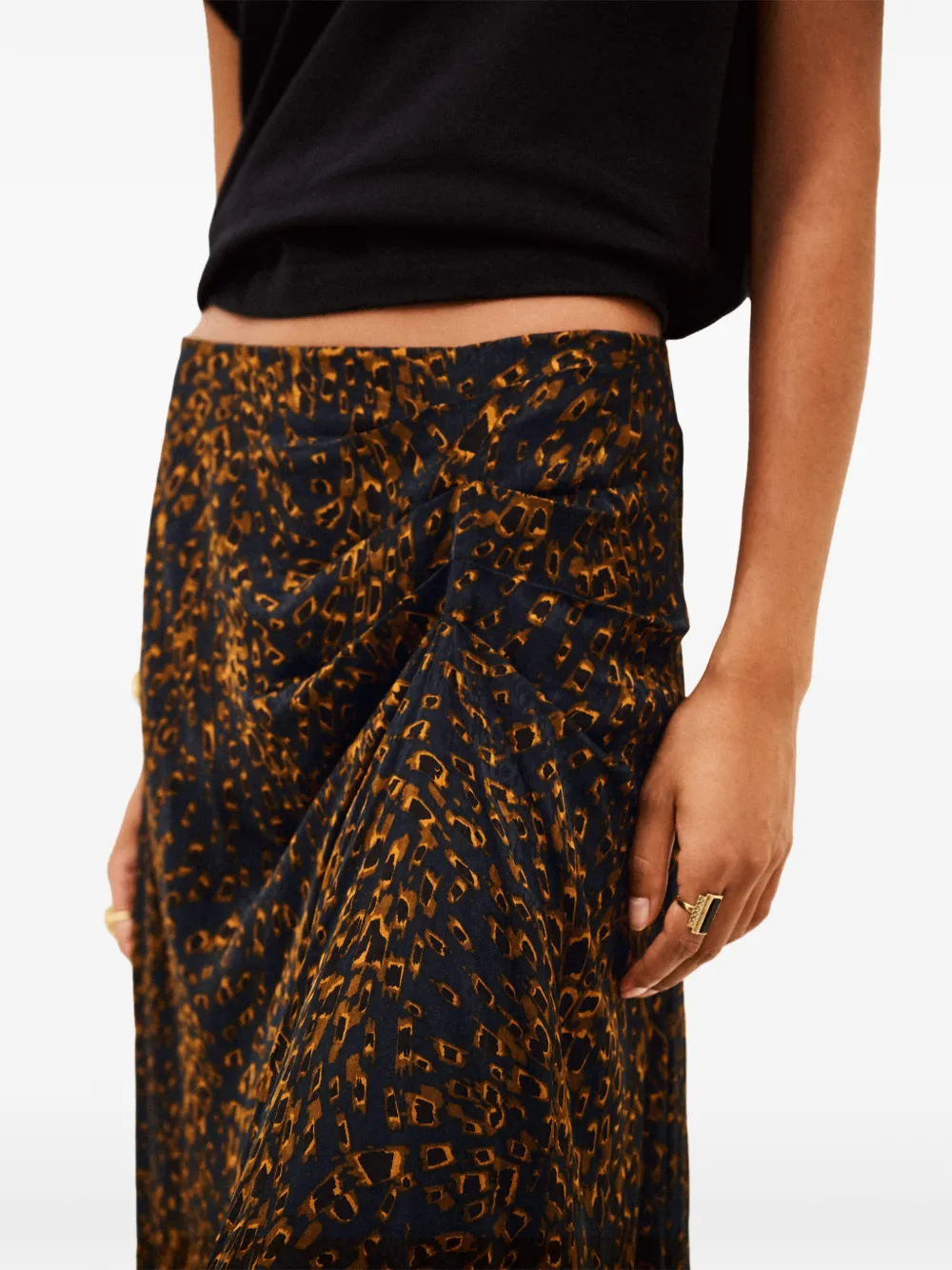 Ba&Sh Hoema midi-rok met luipaard-print Blauw