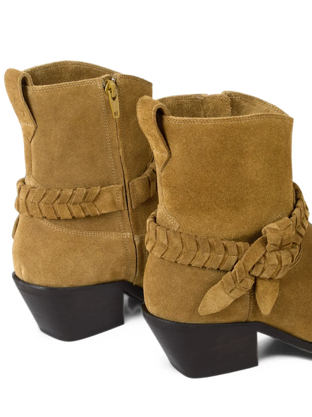 Ba&sh Lowcowby Suede Cowboy Boots In Brown