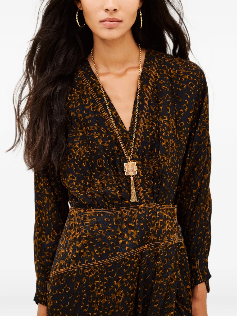 Ba&Sh Hamy V-neck midi dress Blauw