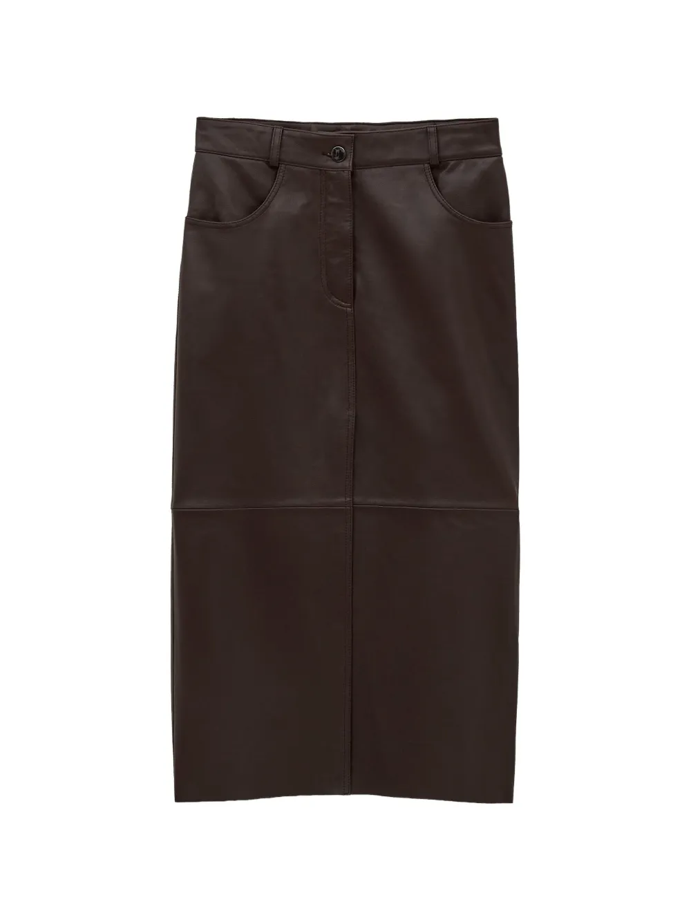 Ba&Sh Solene leather midi skirt Paars