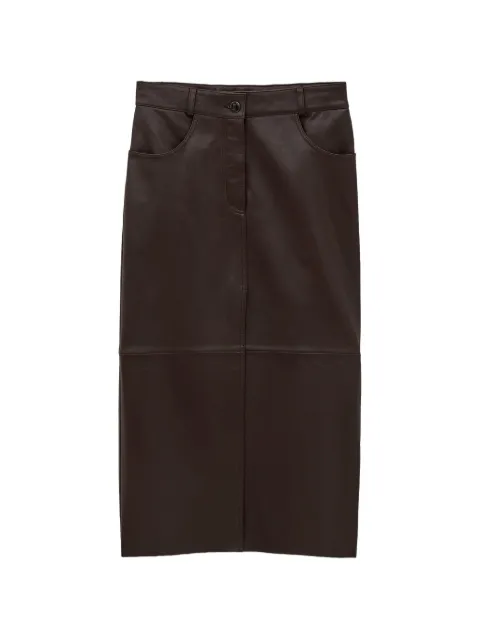 Ba&Sh Solene leather midi skirt