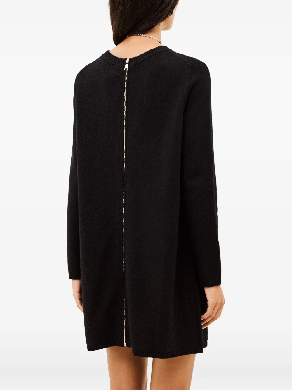 Ba&Sh Atess zip-back knitted shift mini dress Zwart