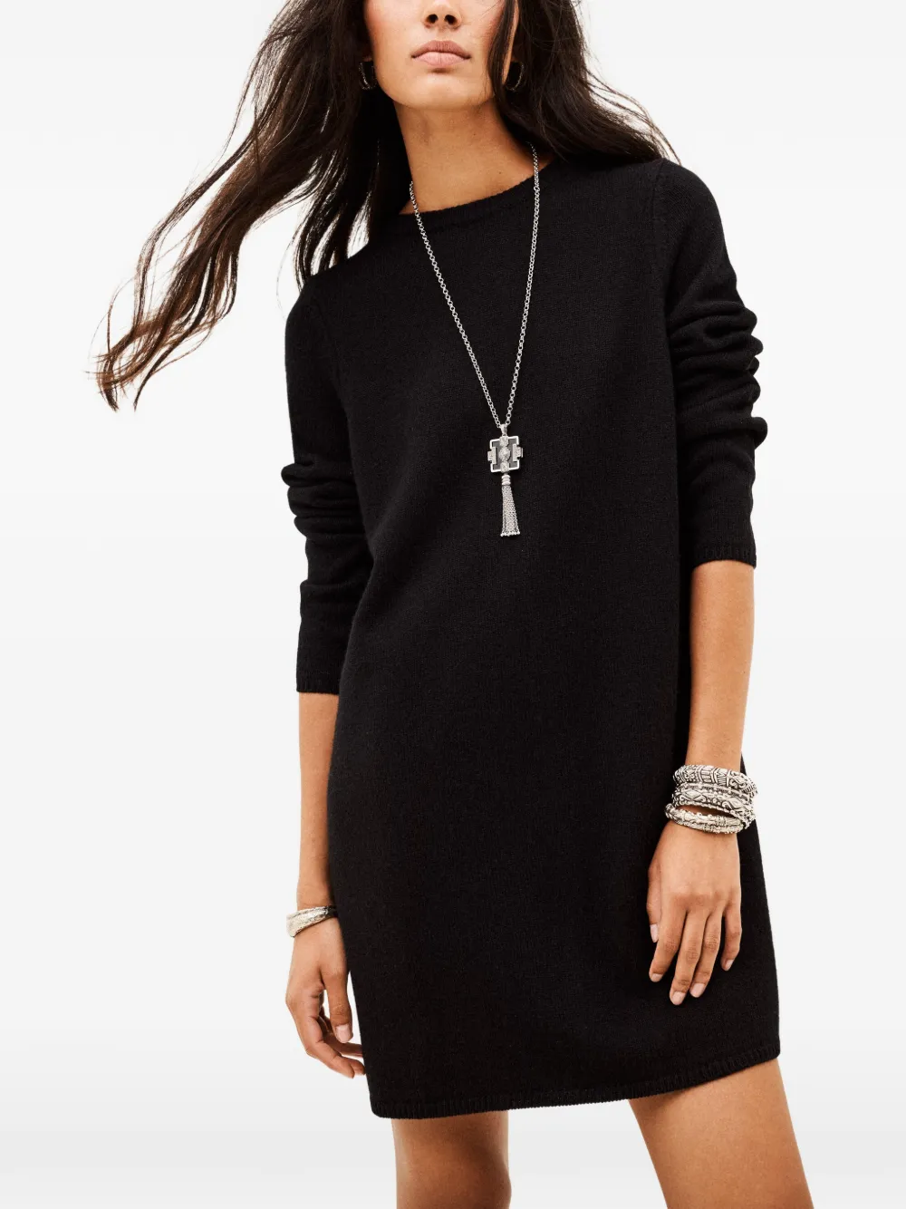 Ba&Sh Atess zip-back knitted shift mini dress Zwart