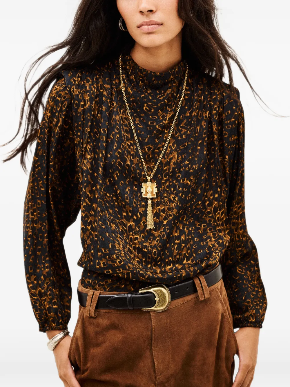 Ba&Sh Hope high-neck blouse Blauw