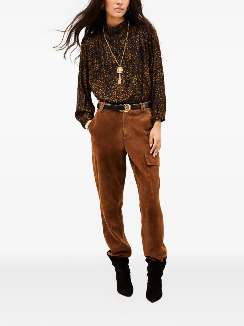 Ba&Sh Hope high-neck blouse Blauw