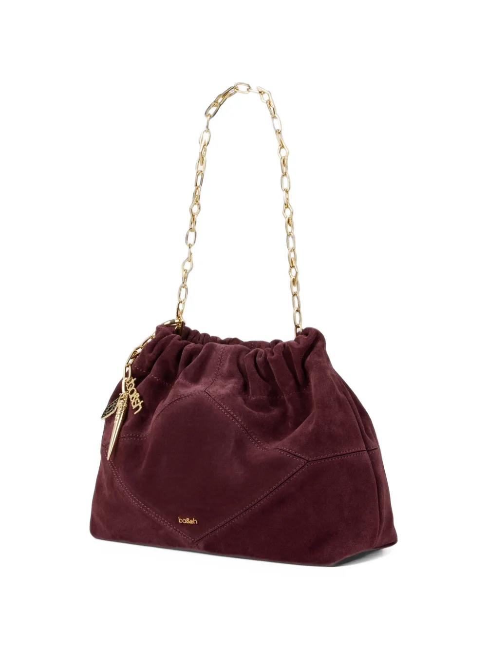 Ba&Sh June chain-link suede tote bag Rood