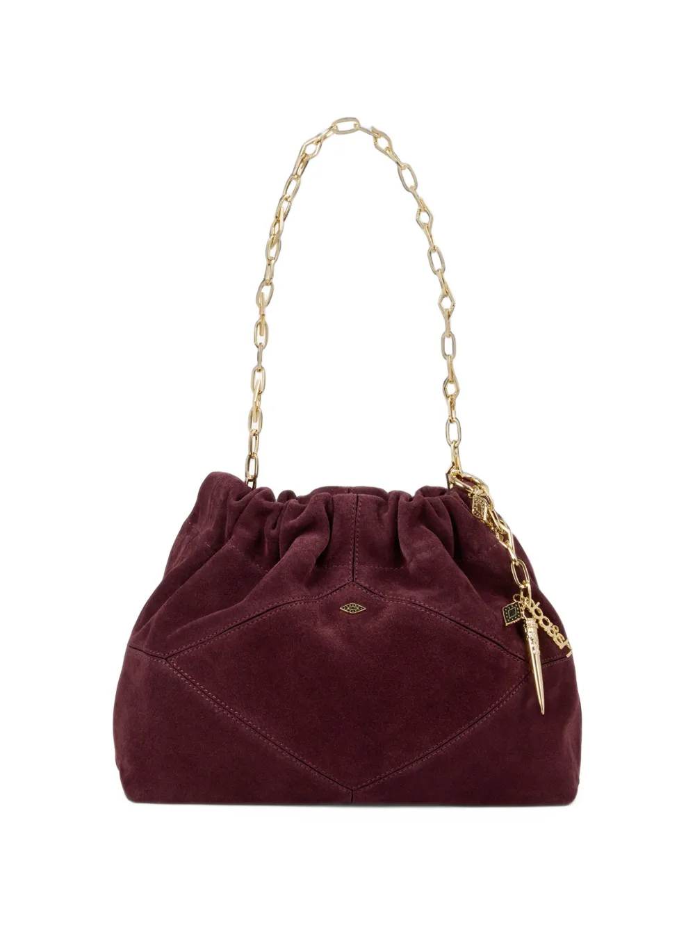 Ba&Sh June chain-link suede tote bag Rood