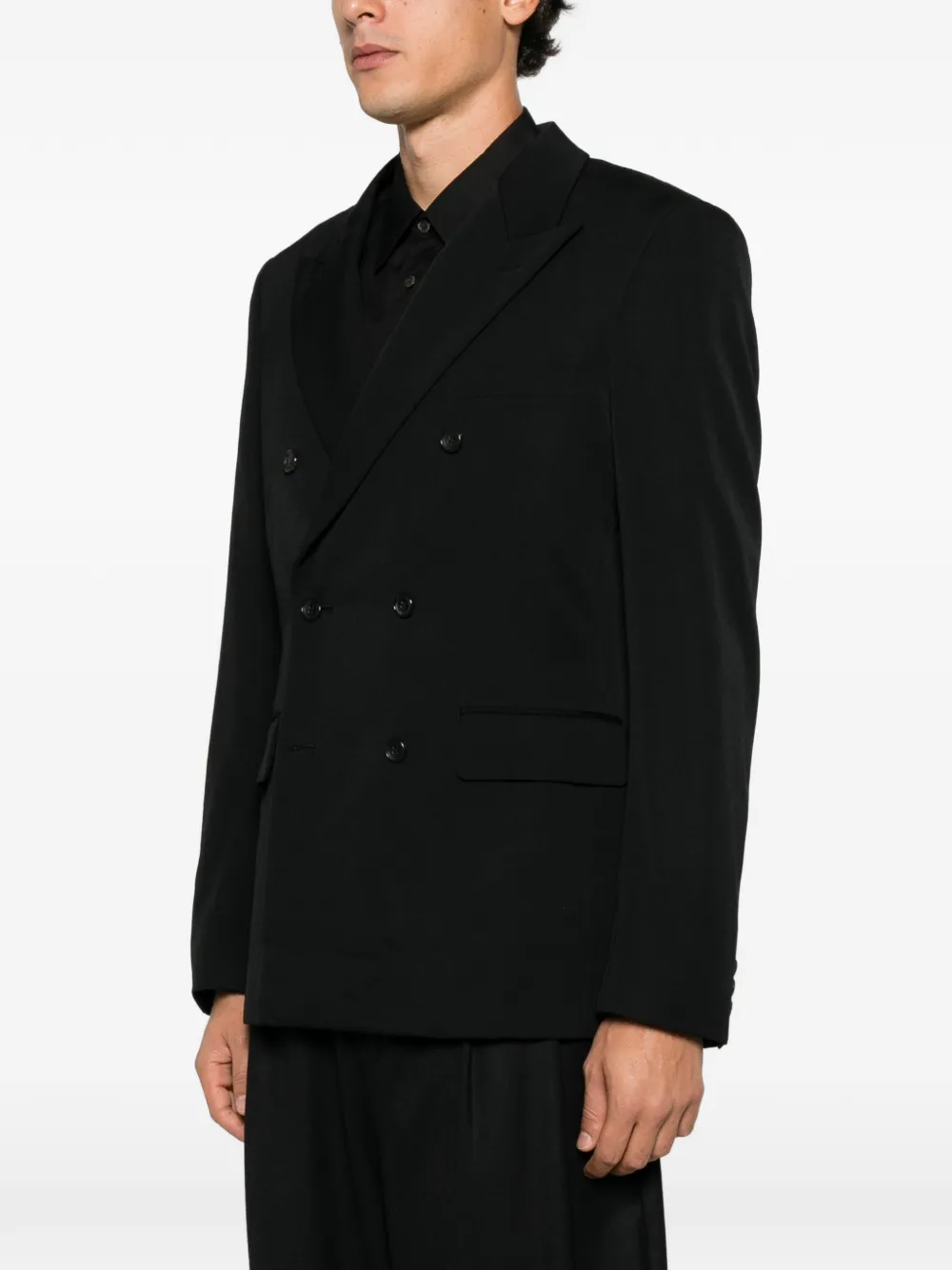 Comme des Garçons Homme Plus double-breasted peaked-lapel jacket Zwart