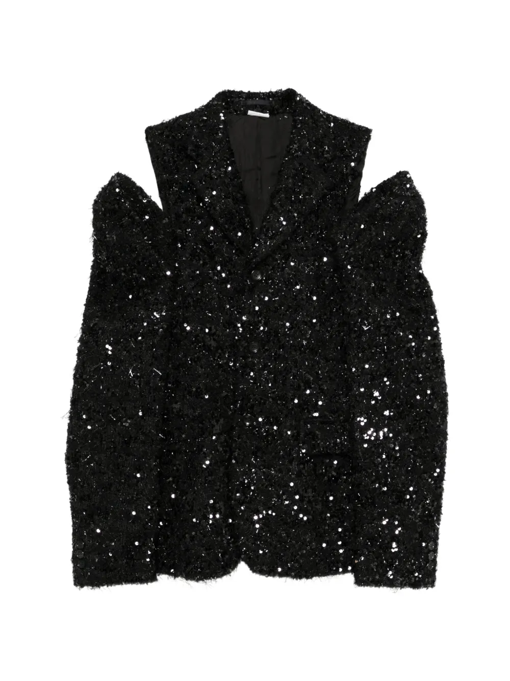 Comme des Garçons Homme Plus Jack verfraaid met pailletten en uitgesneden details Zwart