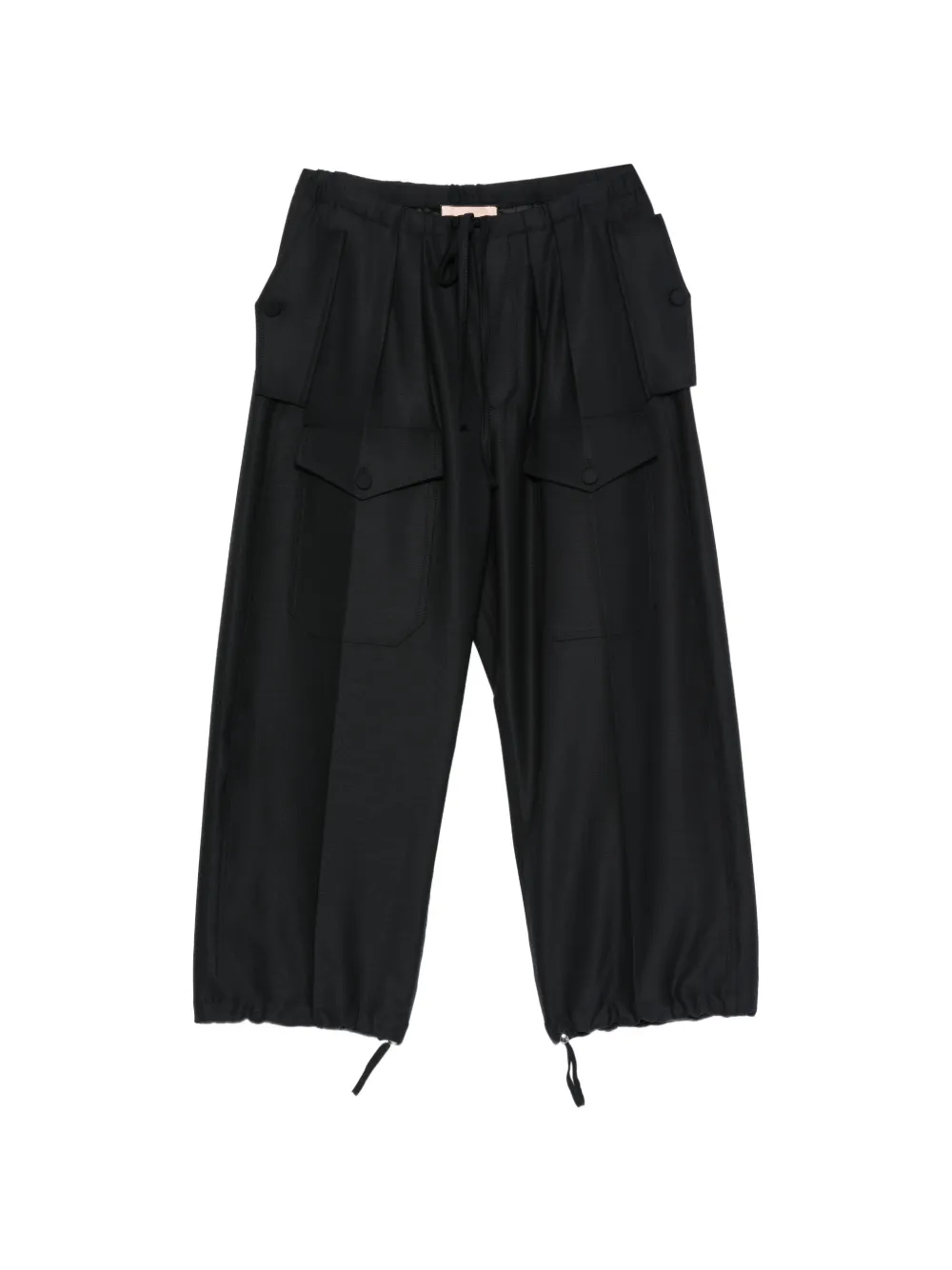 Plan C drawstring-waist cargo pants - Blu