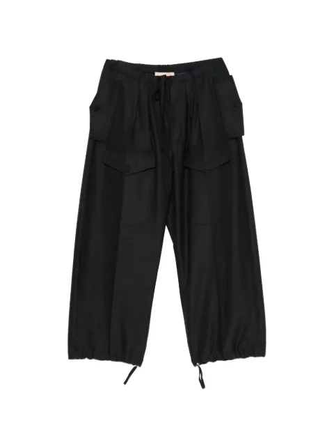 Plan C drawstring-waist cargo pants