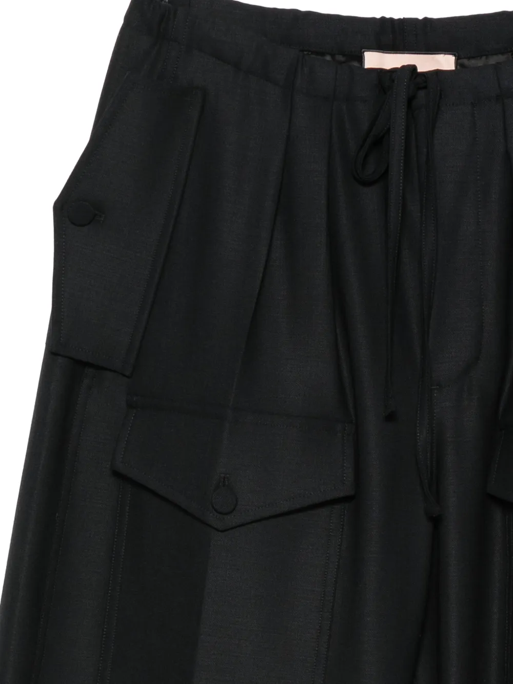 Plan C drawstring-waist cargo pants Blauw