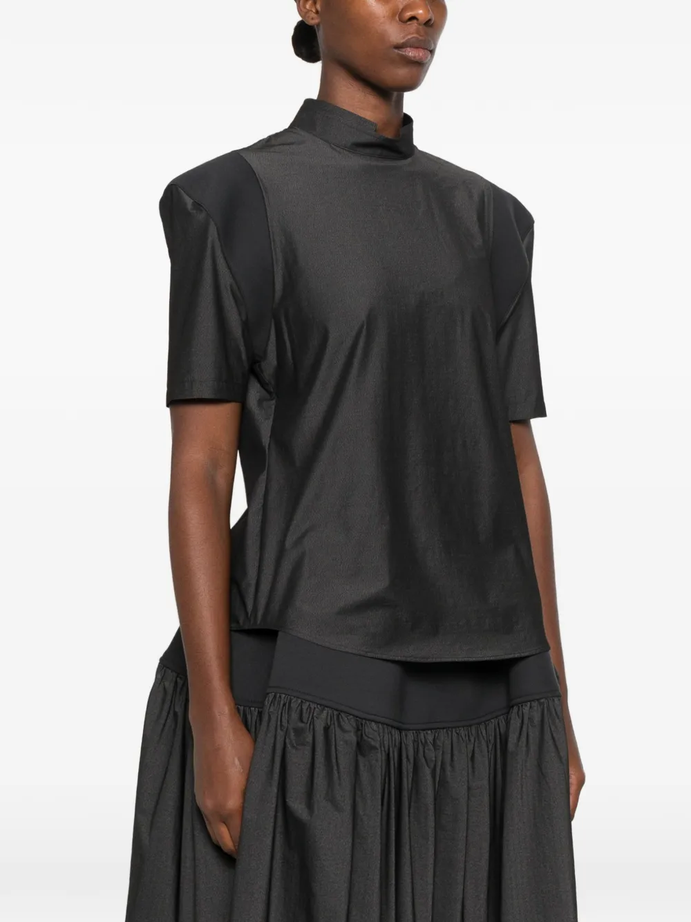 Issey Miyake Mute high-neck top Grijs