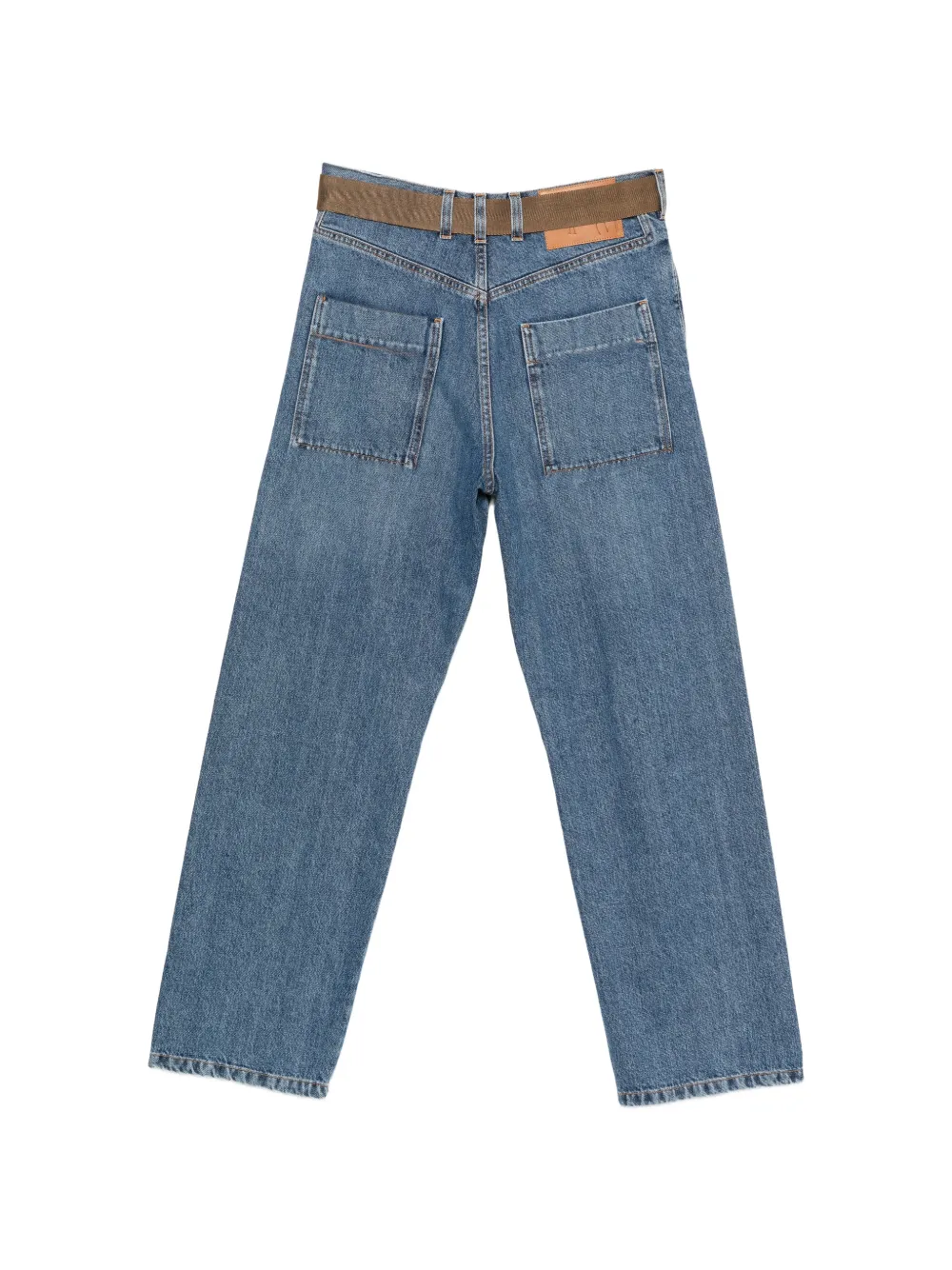 Plan C belted straight-leg jeans Blauw