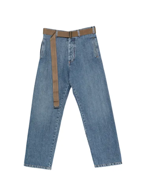 Plan C belted straight-leg jeans