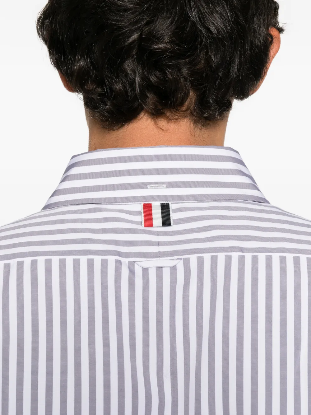 Thom Browne striped short-sleeve shirt Grijs