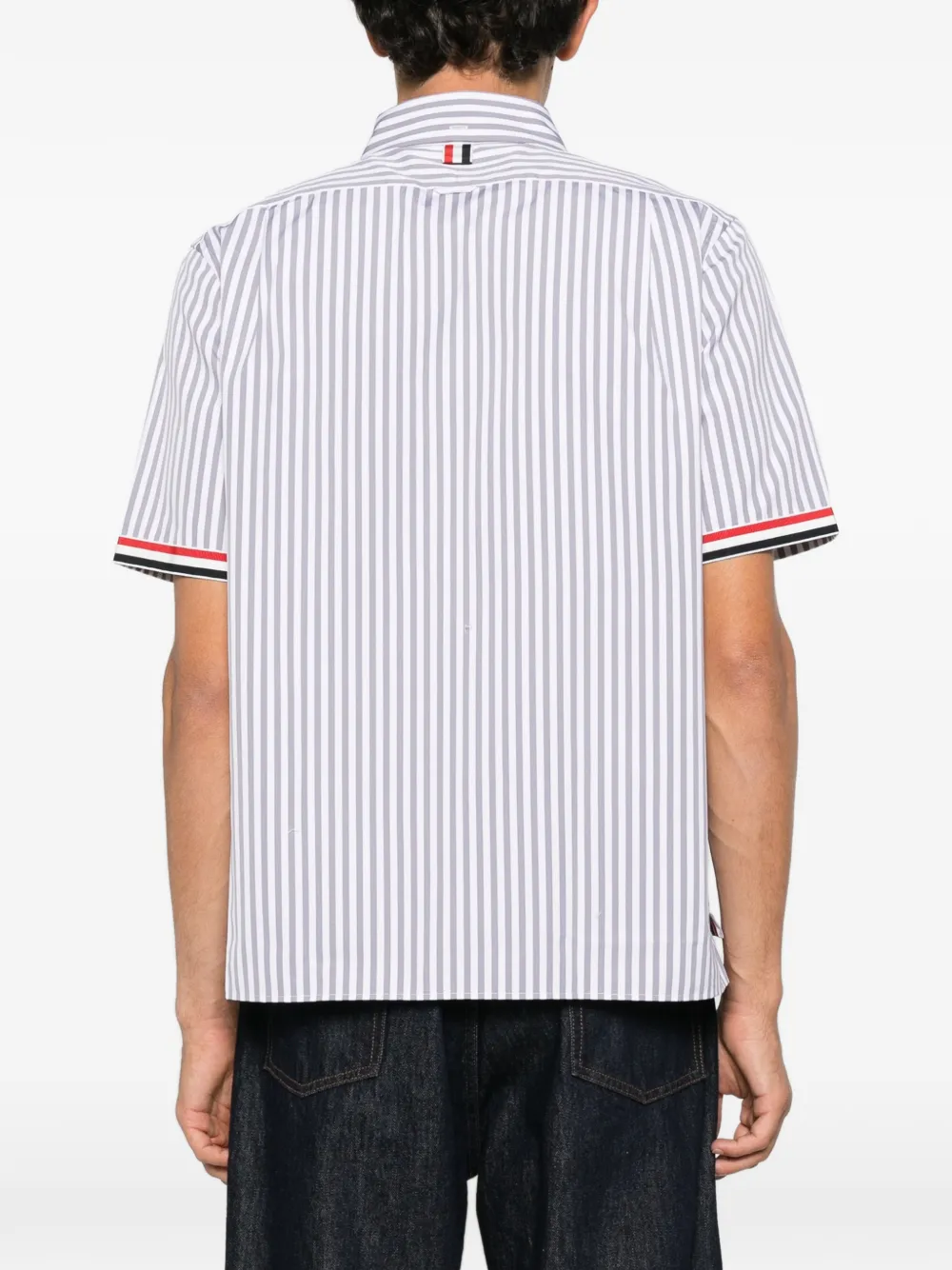 Thom Browne striped short-sleeve shirt Grijs