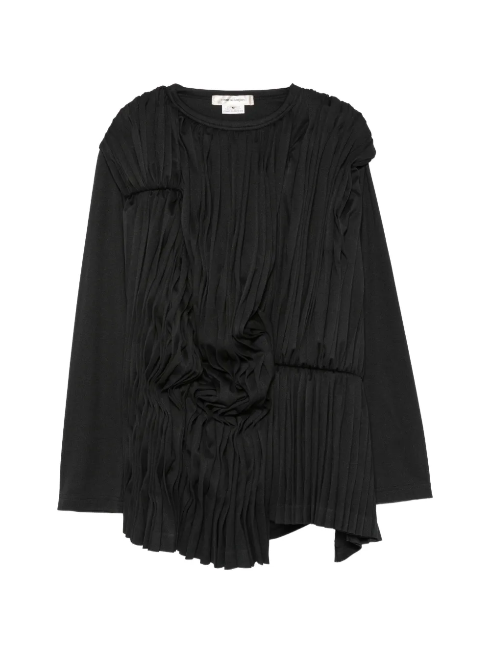 Comme Des Garçons pleated draped blouse Zwart
