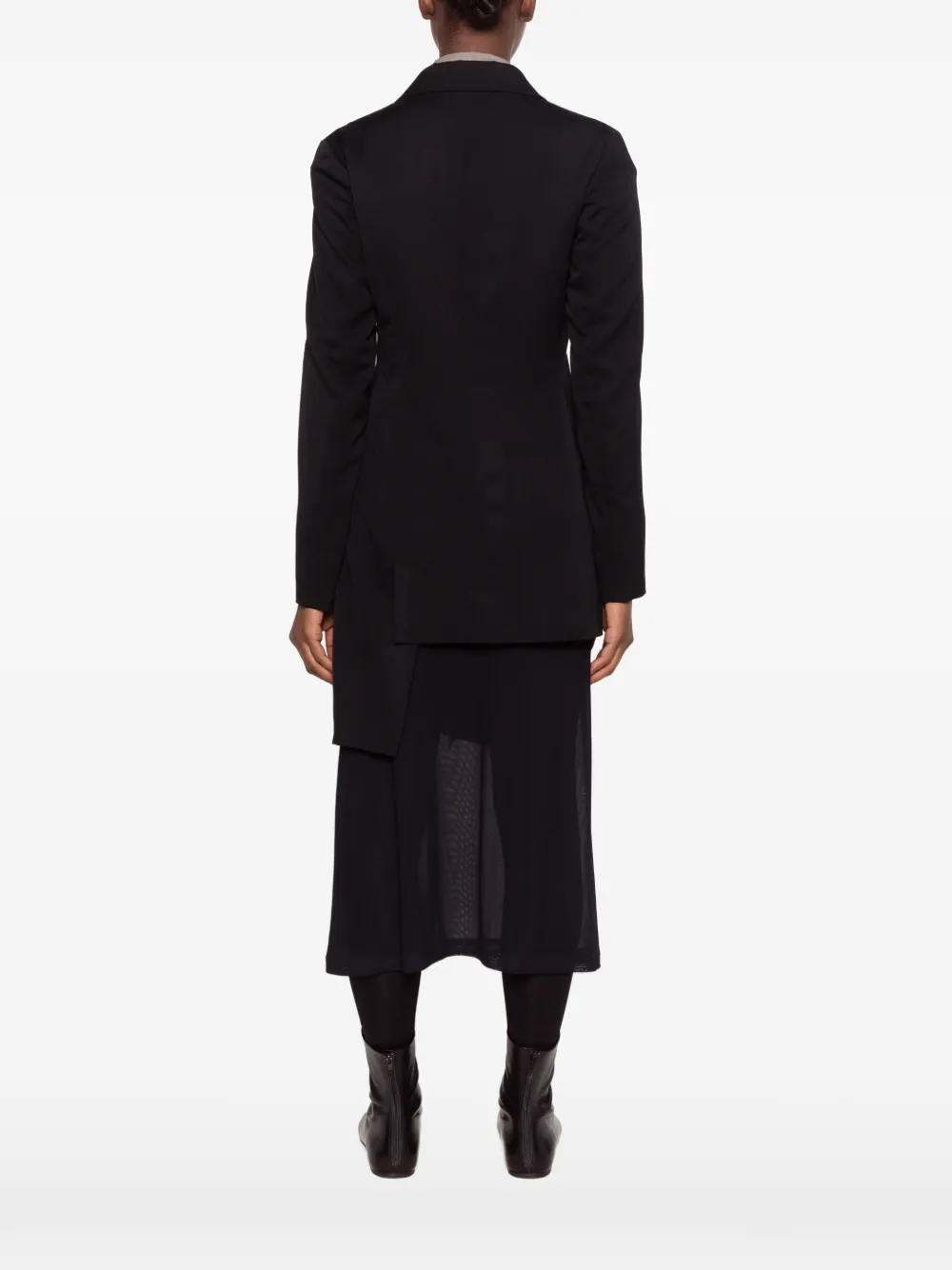 Yohji Yamamoto unbalanced asymmetric jacket Zwart