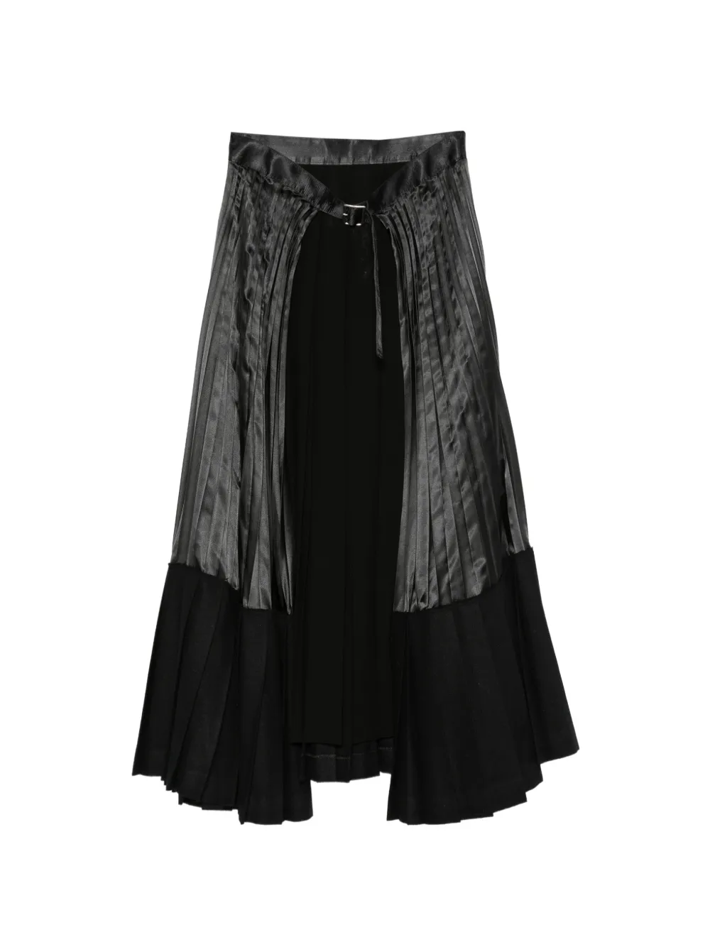 Junya Watanabe pleated panelled skirt Zwart