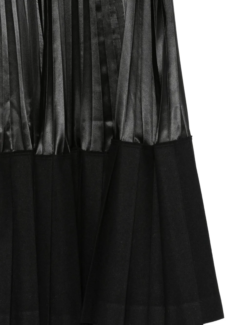 Junya Watanabe pleated panelled skirt Zwart