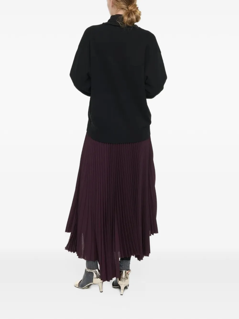 Plan C pleated panelled maxi skirt Paars