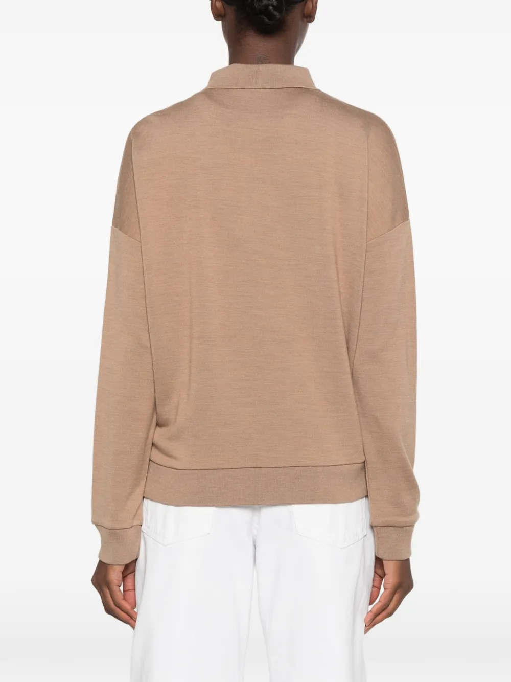 Max Mara polo-collar drop-shoulder sweater Beige