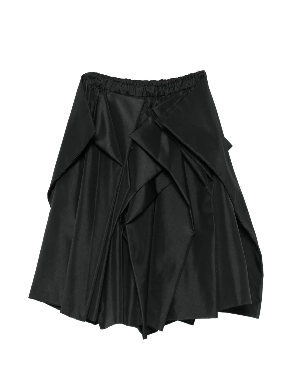 Comme Des Garçons pleated draped midi skirt - Nero