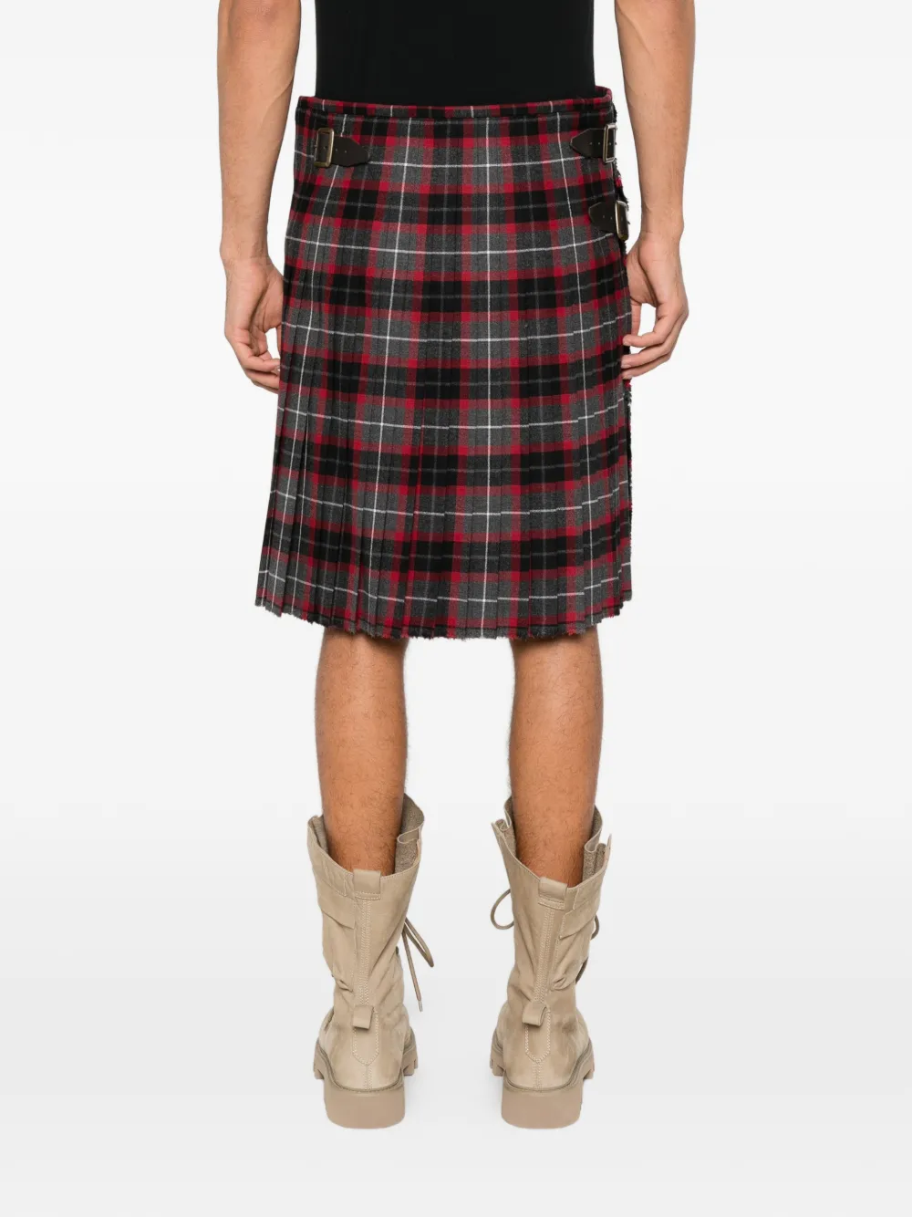 Vivienne Westwood tartan-check pleated kilt skirt Grijs