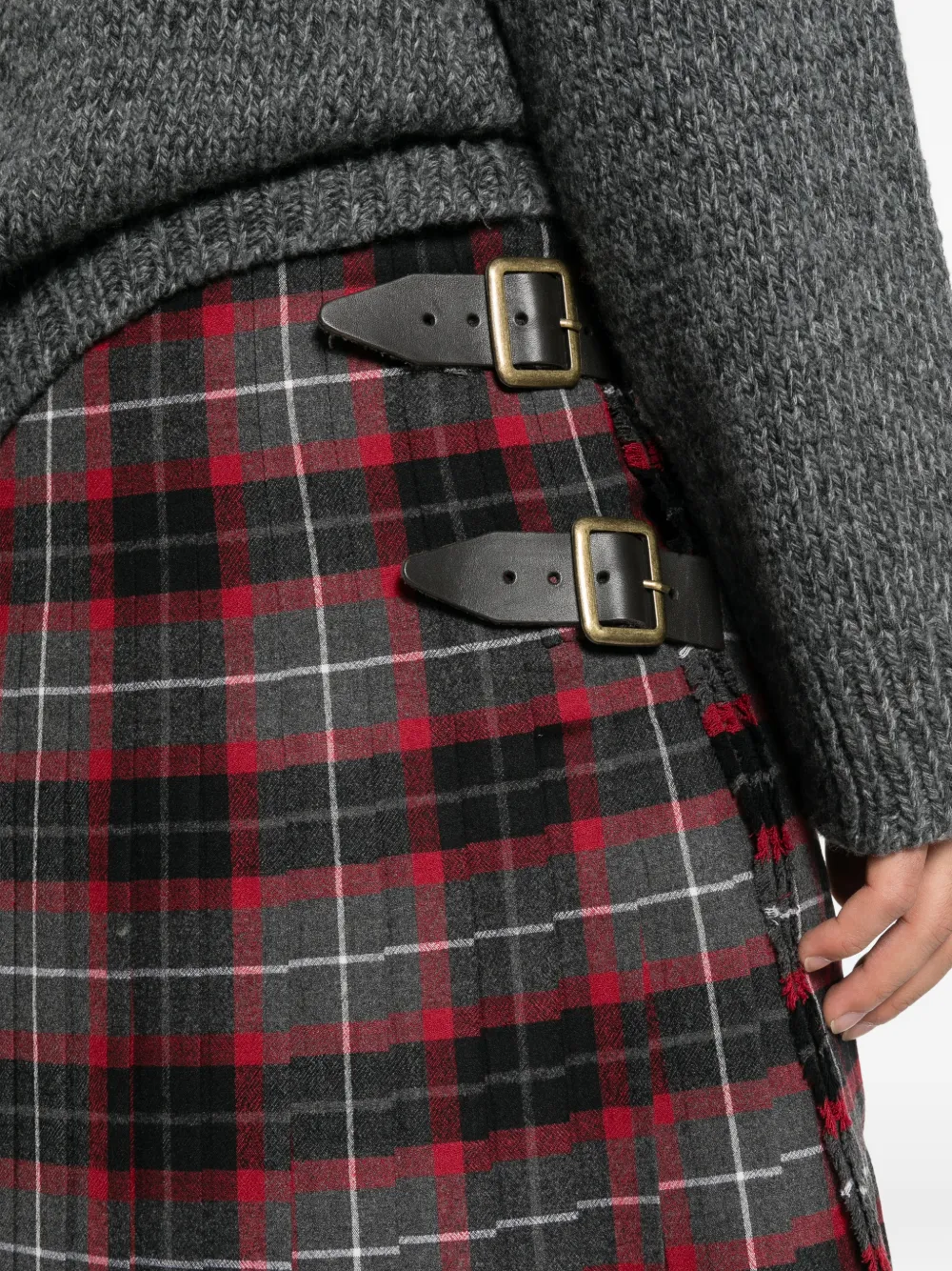 Vivienne Westwood tartan-check pleated kilt skirt Grijs