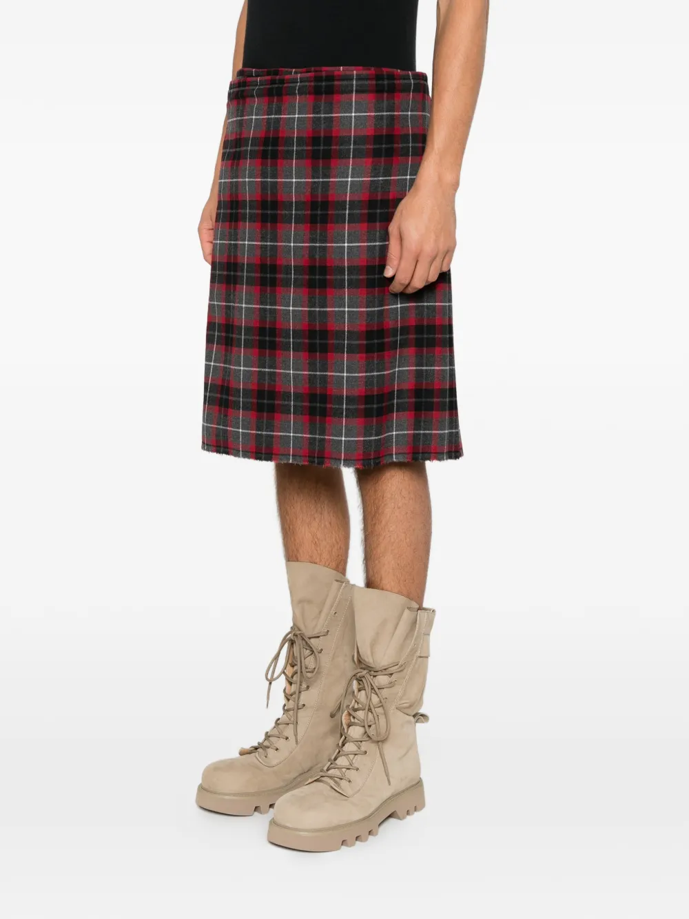 Vivienne Westwood tartan-check pleated kilt skirt Grijs