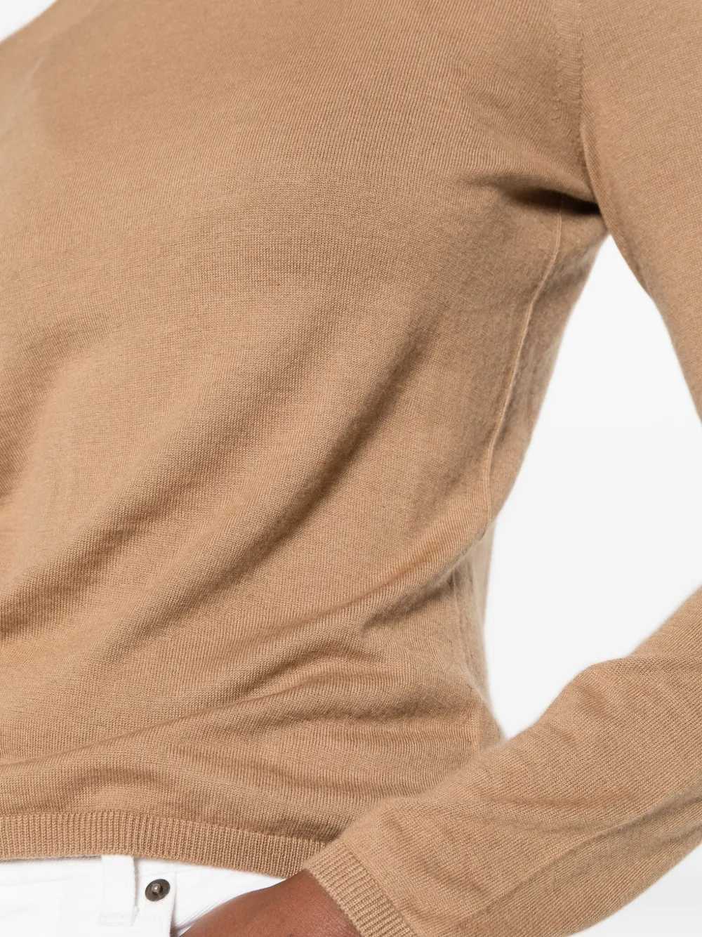 Max Mara crew-neck long-sleeve sweater Beige