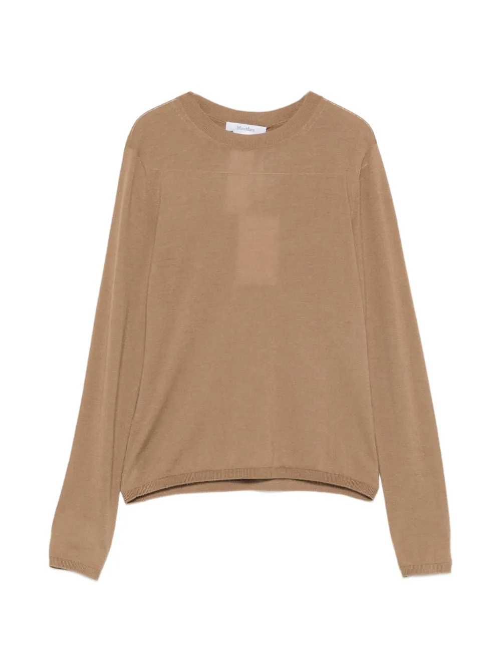 Max Mara crew-neck long-sleeve sweater Beige
