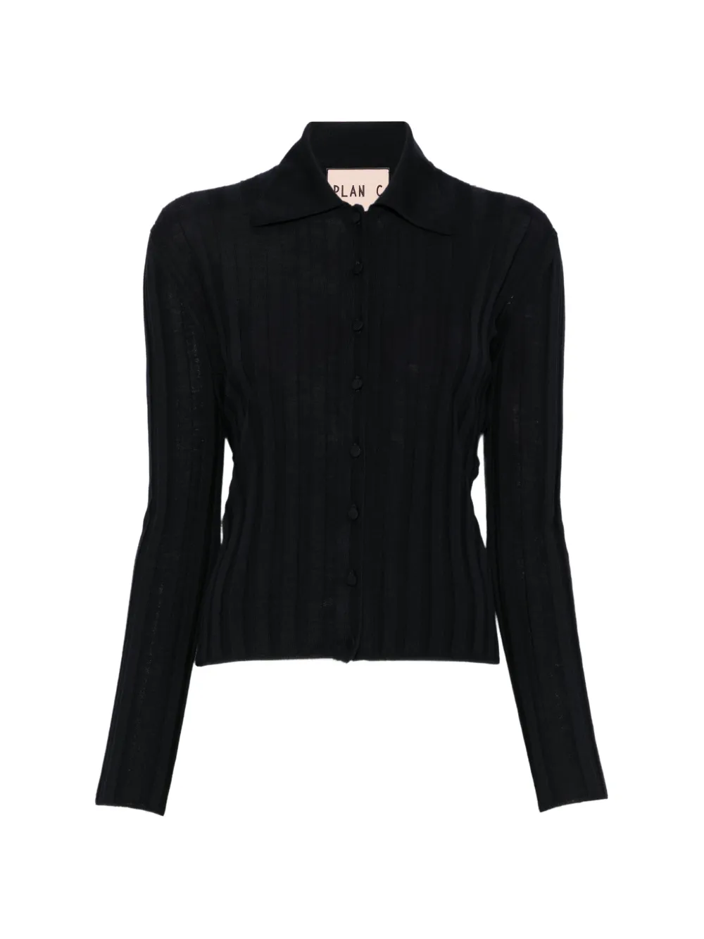 Plan C ribbed-knit merino wool cardigan - Bleu