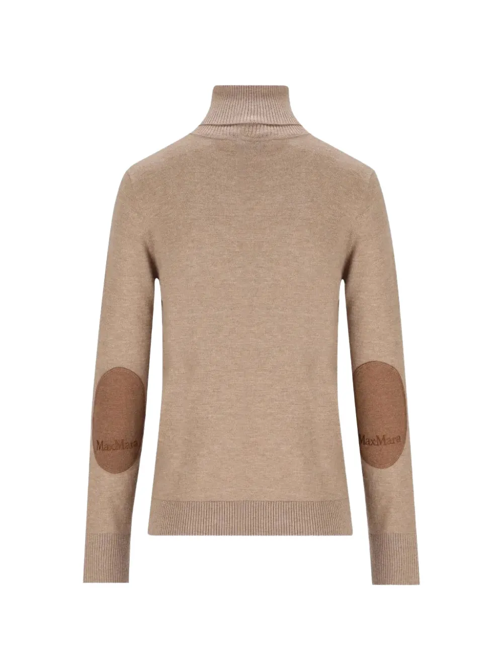 'S Max Mara elbow-patch roll-neck sweater Bruin