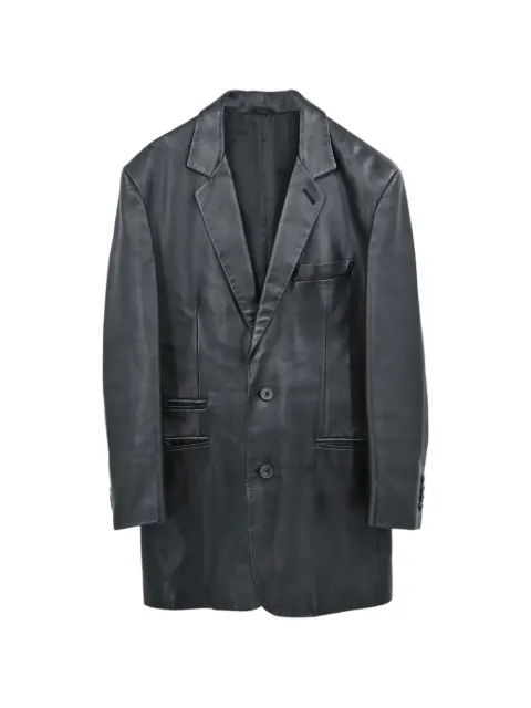 Hermès Pre-Owned single-breasted leather coat