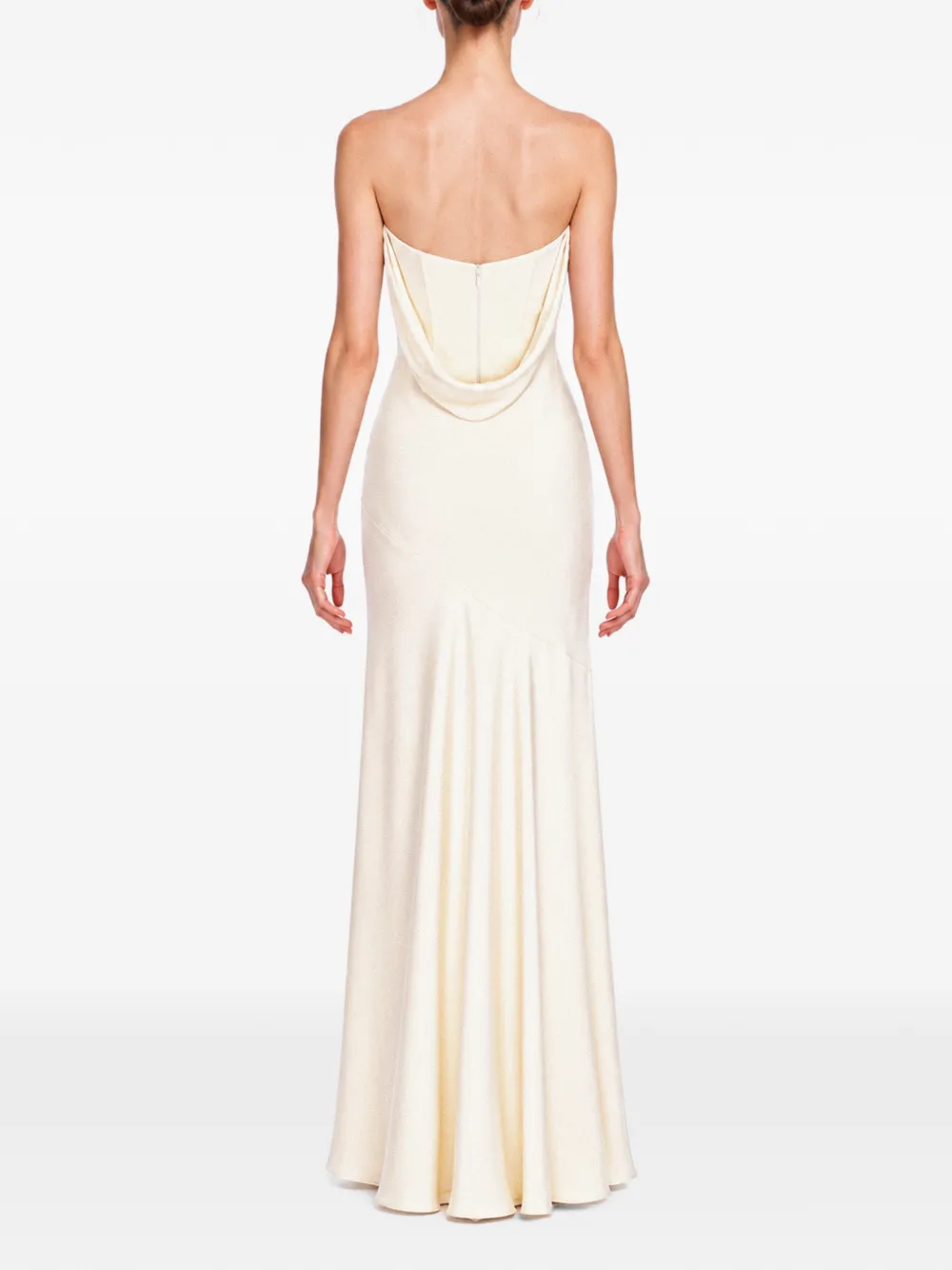 V:PM ATELIER Butter strapless maxi-jurk Geel