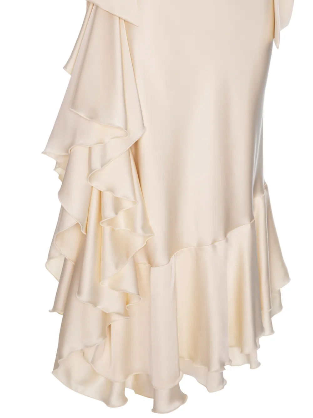 V:PM ATELIER Acosta maxi-jurk met ruches Geel